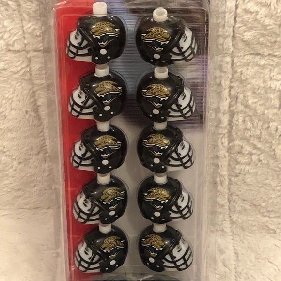 NFL Jacksonville Jaguars 10 Football Helmets String Lights 12’ Party Christmas - Picture 3 of 9